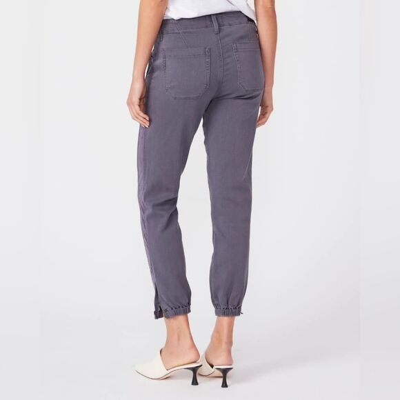 PAIGE Mayslie Jogger with Velvet Side Stripe Vintage Pearl Grey Size 28 - Picture 3 of 14